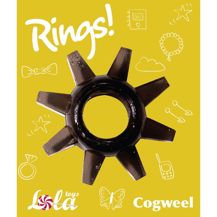 Чёрное эрекционное кольцо Rings Cogweel - Rings!. Фотография 3.