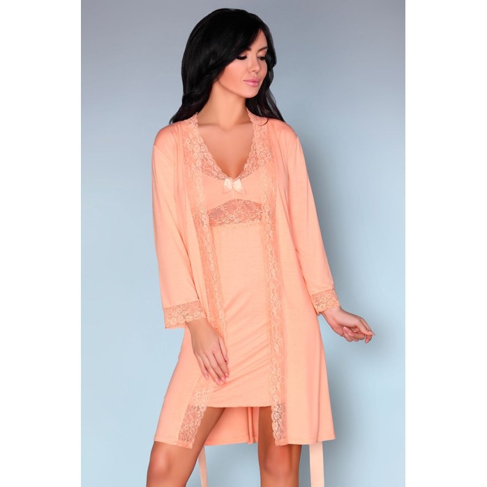 Ночной комплект Shirleena - пеньюар и сорочка - Kore Peach Collection