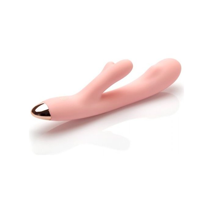 Розовый перезаряжаемый вибратор Terzo - 22 см. Фотография 5.