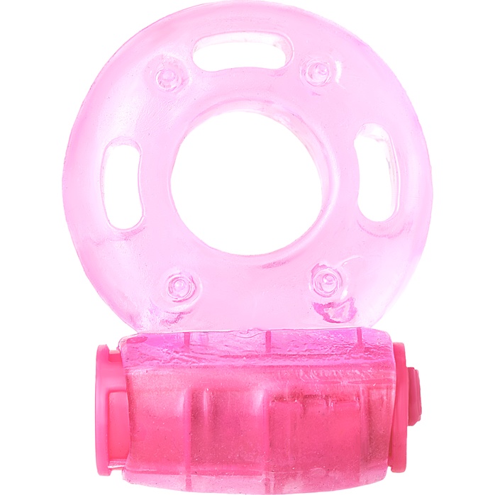Розовое эрекционное виброкольцо из эластичного геля. Фотография 4.