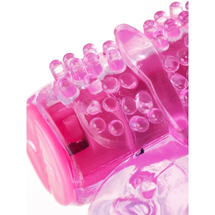 Розовое эрекционное виброкольцо из эластичного геля. Фотография 6.