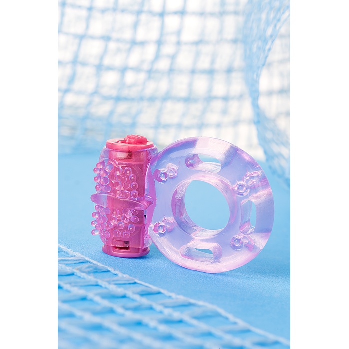 Розовое эрекционное виброкольцо из эластичного геля. Фотография 7.