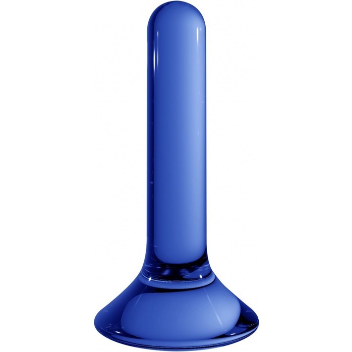 Синяя стеклянная анальная пробка Pin - 11,5 см - Chrystalino