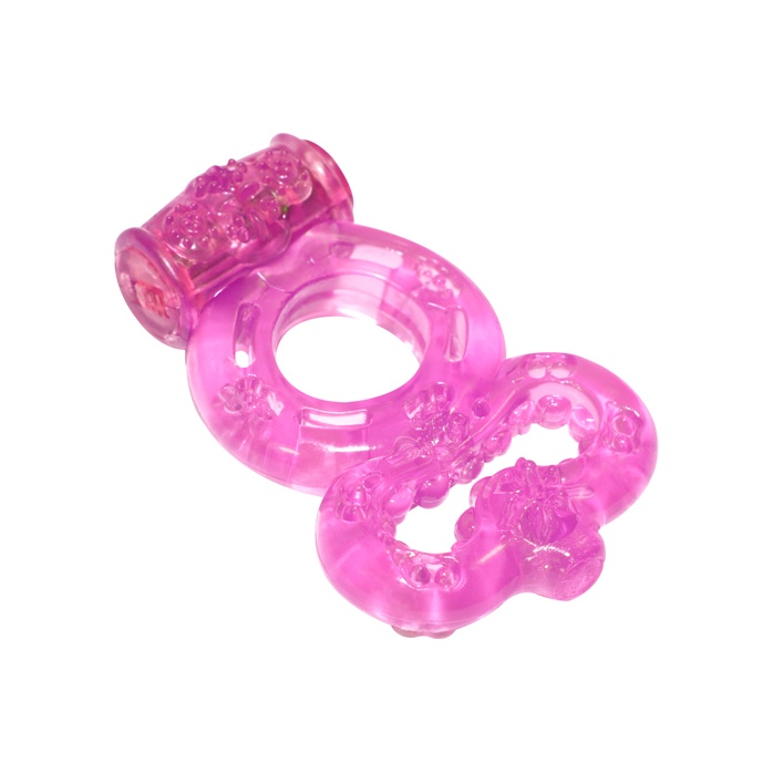 Розовое эрекционное кольцо Rings Treadle с подхватом - Rings!. Фотография 2.