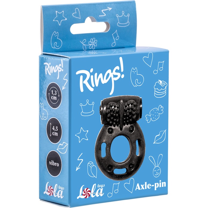 Черное эрекционное кольцо с вибрацией Rings Axle-pin - Rings!. Фотография 2.