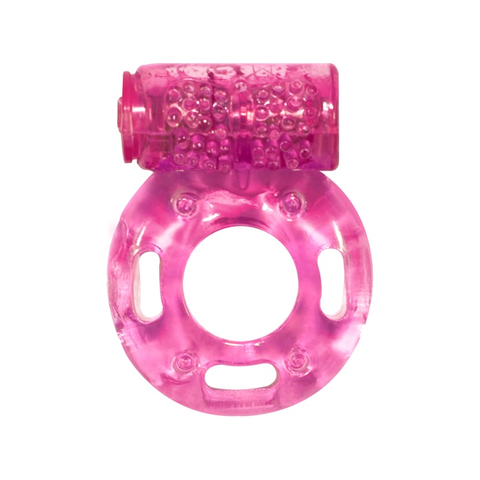 Розовое эрекционное кольцо с вибрацией Rings Axle-pin - Rings!