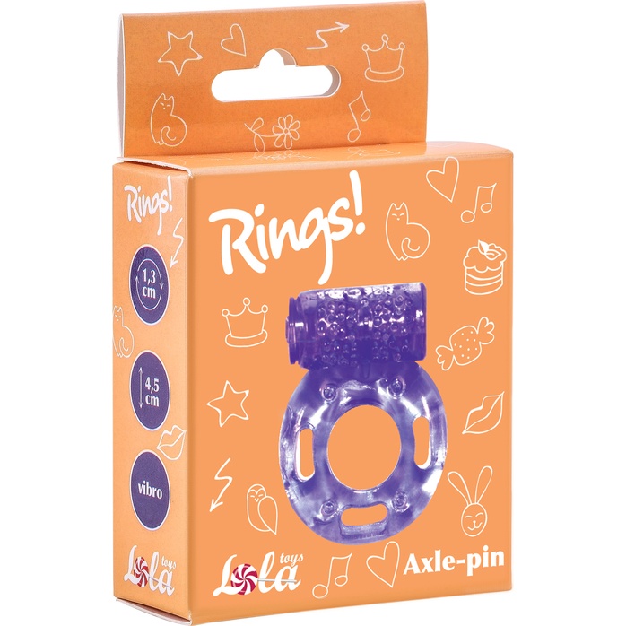 Фиолетовое эрекционное кольцо с вибрацией Rings Axle-pin - Rings!. Фотография 2.