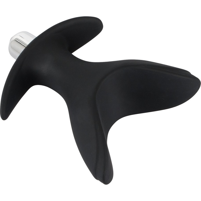Чёрная анальная V-образная пробка Black Velvets Vibrating Anchor Plug с вибрацией - 10,3 см - You2Toys. Фотография 2.