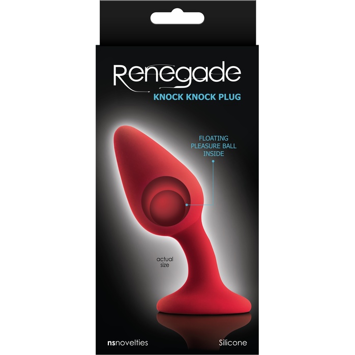 Красная анальная пробка со смещенным центром тяжести Renegade Knock Knock Plug - 11,9 см - Renegade. Фотография 2.