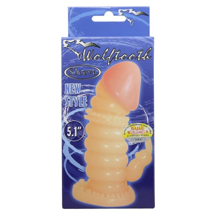 Коричневая стимулирующая насадка на пенис - 13 см. Фотография 5.