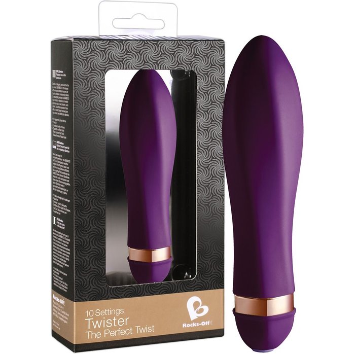 Фиолетовый закрученный мини-вибратор Twister - 14 см