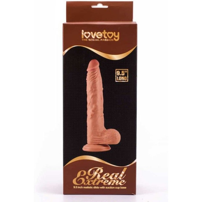 Телесный фаллоимитатор на присоске Real Extreme Dildo - 24 см. Фотография 3.