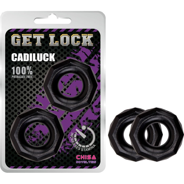 Набор из 2 черных эрекционных колец Cadiluck - Get Lock