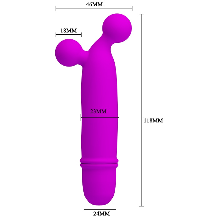 Лиловый вибратор Goddard со стимулирующими шариками - 11,8 см - Pretty Love. Фотография 4.