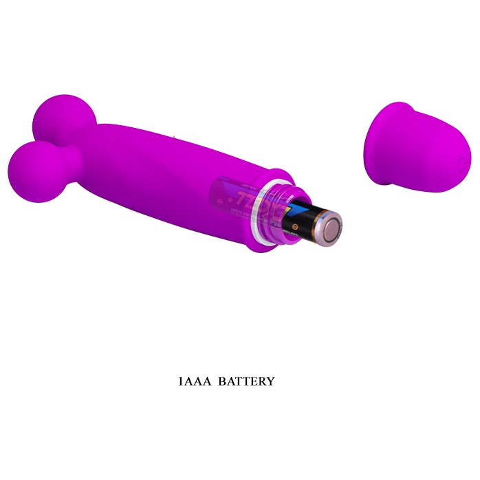 Лиловый вибратор Goddard со стимулирующими шариками - 11,8 см - Pretty Love. Фотография 5.