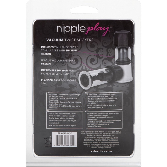 Чёрные помпы для сосков Nipple Play Vacuum Twist Suckers - Nipple Play. Фотография 5.