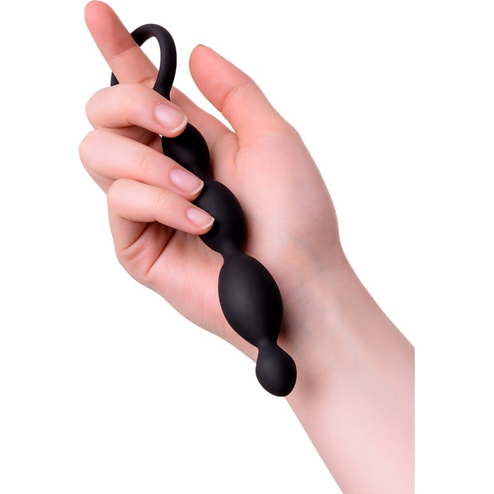 Анальная цепочка черного цвета A-toys - 19,5 см. Фотография 2.