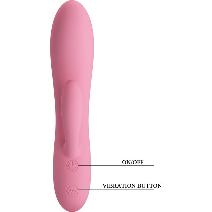 Нежно-розовый вибратор с клиторальным отростком Carol - 16,5 см - Pretty Love. Фотография 7.