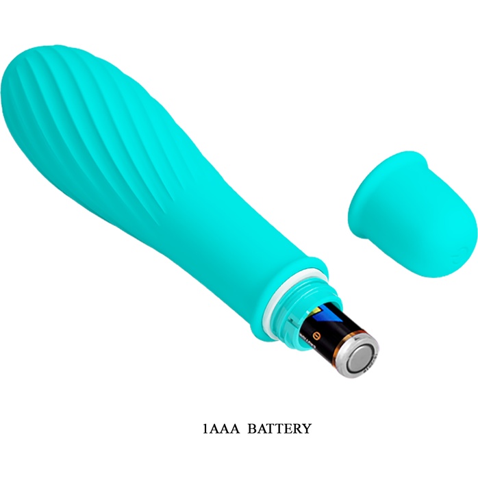 Мятный вибратор Solomon с бороздками - 12,3 см - Pretty Love. Фотография 7.