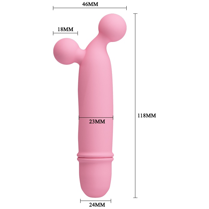 Нежно-розовый вибратор Goddard со стимулирующими шариками - 11,8 см - Pretty Love. Фотография 5.