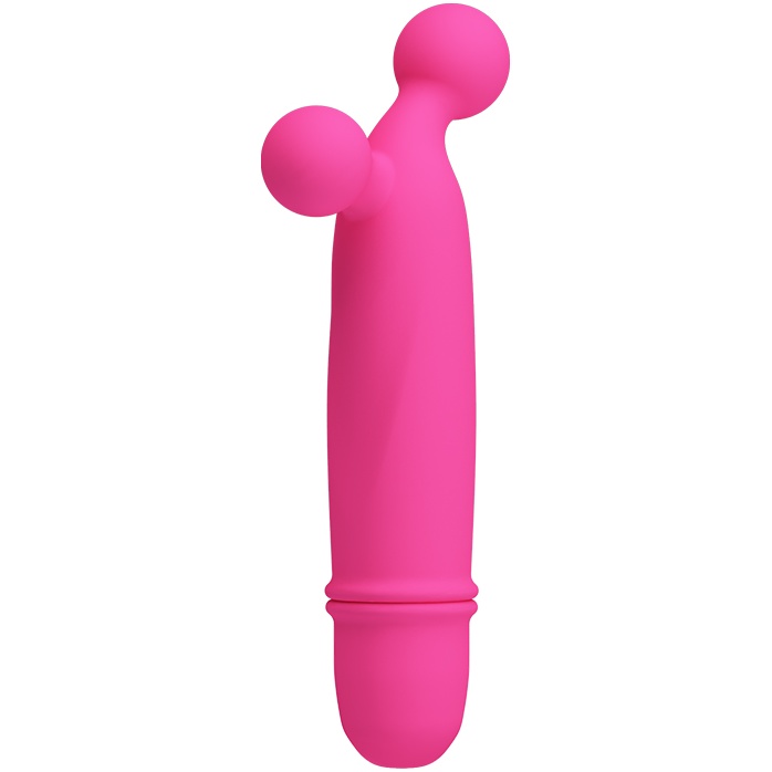 Ярко-розовый вибратор Goddard со стимулирующими шариками - 11,8 см - Pretty Love. Фотография 2.