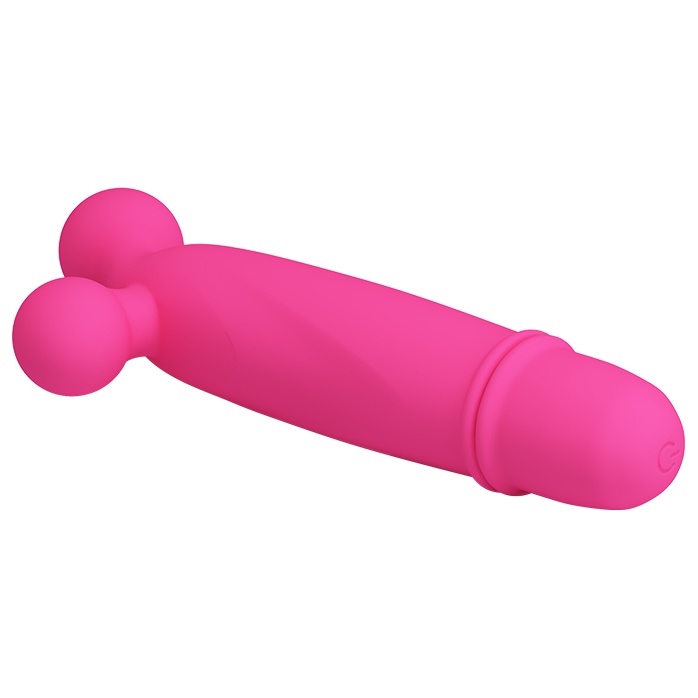 Ярко-розовый вибратор Goddard со стимулирующими шариками - 11,8 см - Pretty Love. Фотография 4.