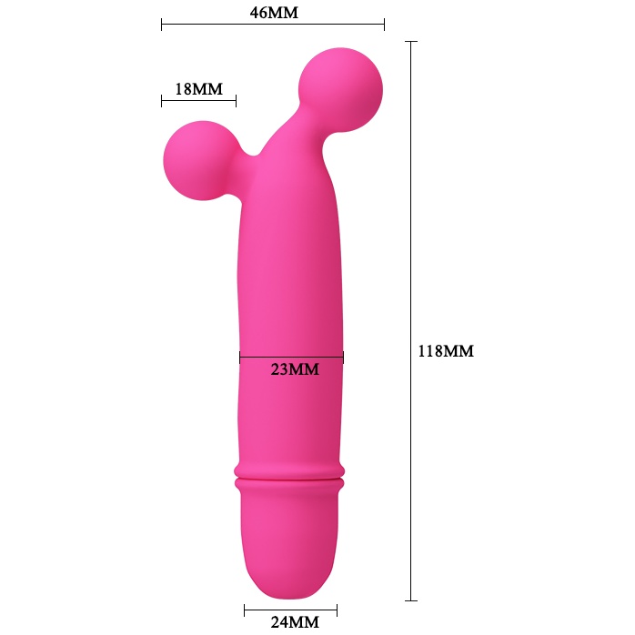 Ярко-розовый вибратор Goddard со стимулирующими шариками - 11,8 см - Pretty Love. Фотография 5.