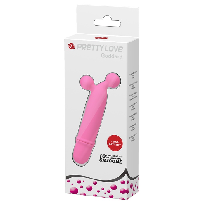 Ярко-розовый вибратор Goddard со стимулирующими шариками - 11,8 см - Pretty Love. Фотография 7.