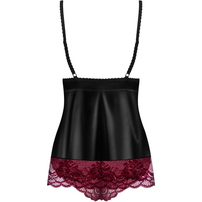 Чувственный бэби-долл с малиновым кружевом и бантом - Sexy. Фотография 4.