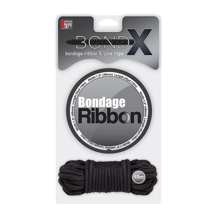 Комплект для связывания BONDX BONDAGE RIBBON LOVE ROPE BLACK - BondX. Фотография 2.