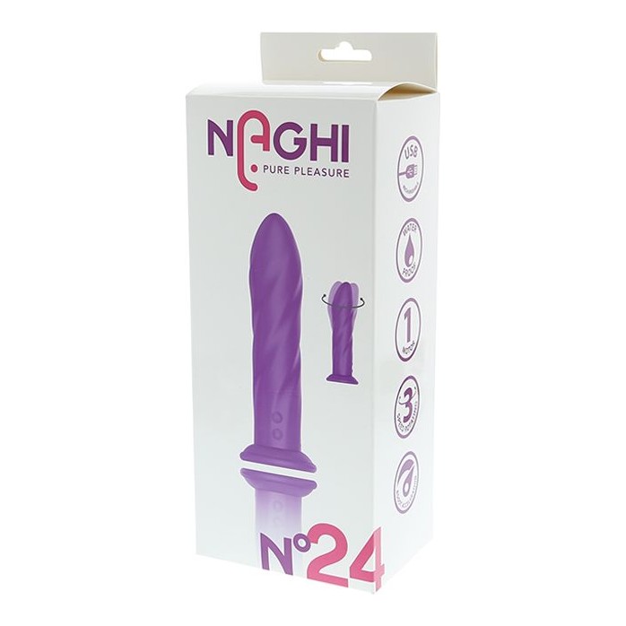 Фиолетовый вибратор-ротатор NAGHI NO.24 RECHARGEABLE VIBRATOR - 17,5 см - Naghi by Tonga. Фотография 2.