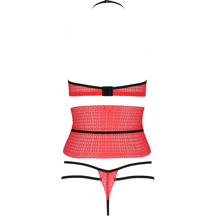 Яркий двухцветный комплект Akita из кружева. Фотография 4.