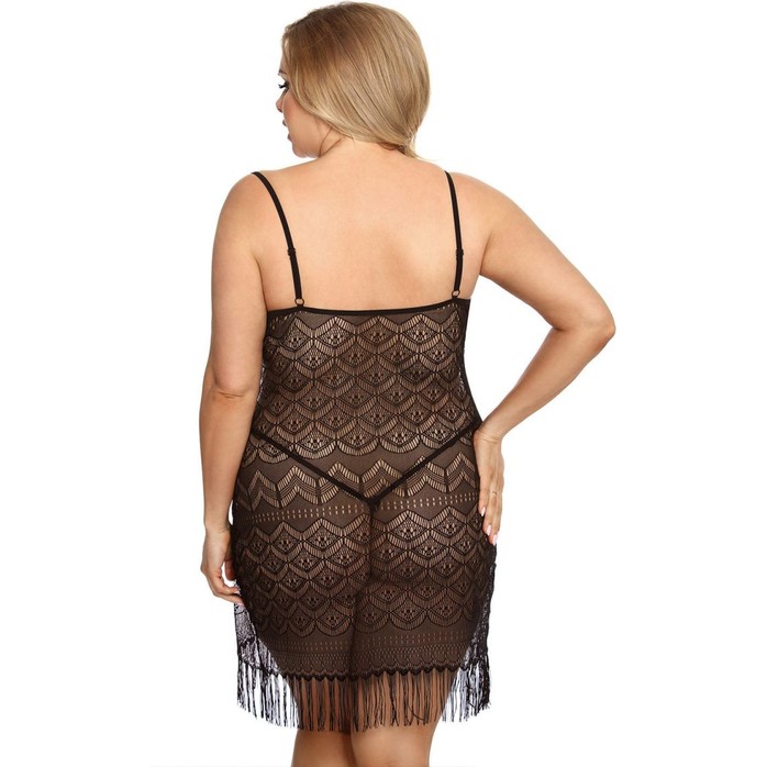 Кружевная сорочка Geali с бахромой по подолу - Gorgeous+. Фотография 2.