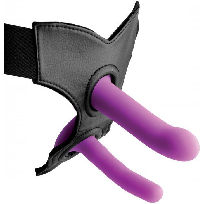 Набор из 2 фиолетовых насадок для пояса харнесс Incurve Silicone G-spot Duo Dildo Set - Strap U. Фотография 2.