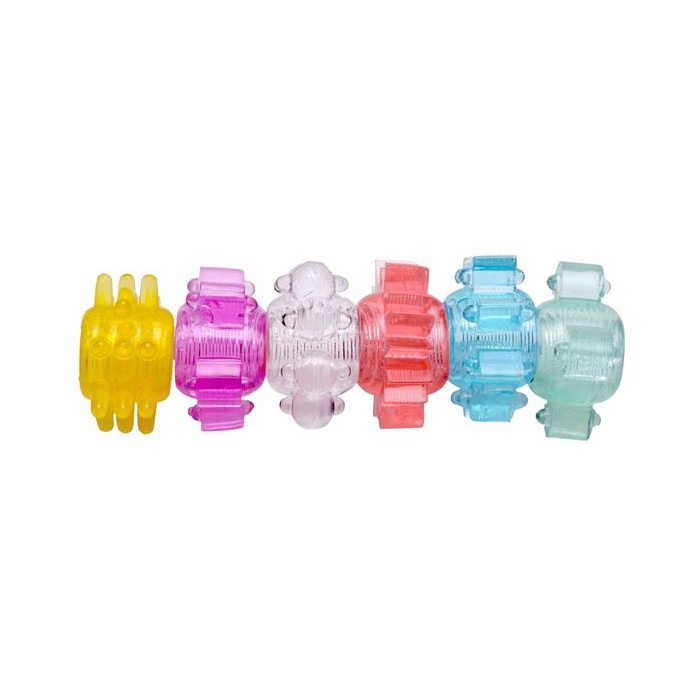 Набор из 6 разноцветных эрекционных колец Enhance 6 Piece Cock Ring Set - Frisky. Фотография 2.