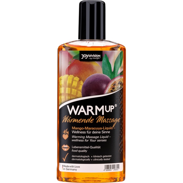 Разогревающий массажный гель Joy Division WARMup с ароматом манго и маракуйи - 150 мл
