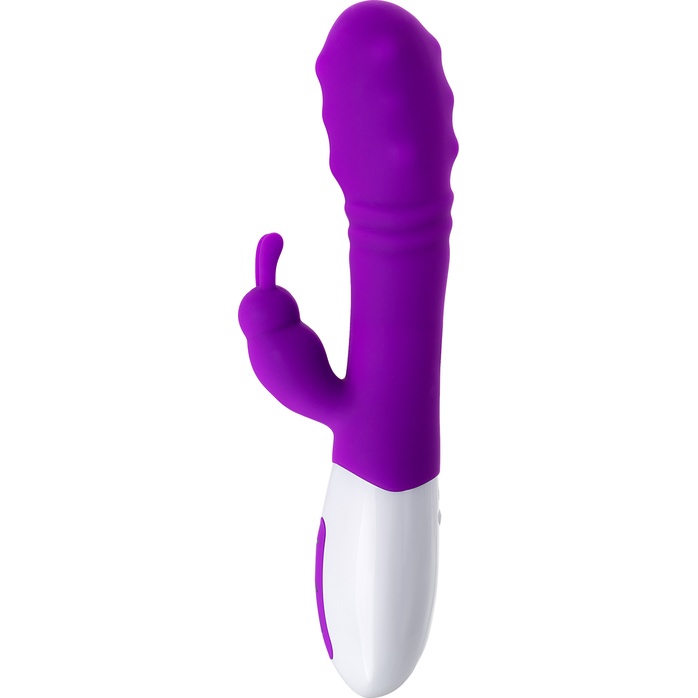 Фиолетовый вибратор JOS TATY с пульсирующими шариками - 21,5 см. Фотография 4.