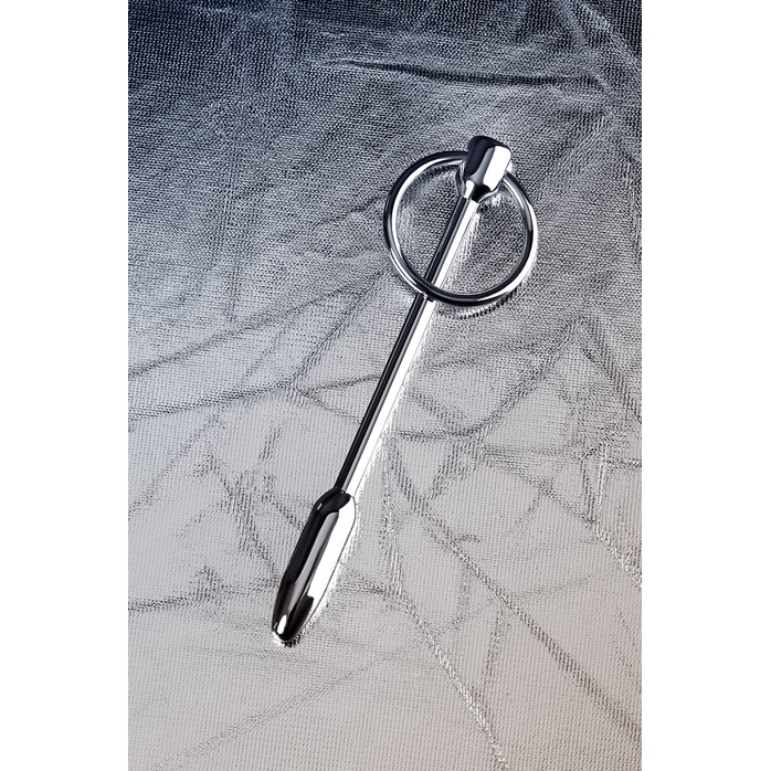 Серебристый уретральный плаг-пуля с кольцом в основании Metal - 12 см - Metal. Фотография 6.