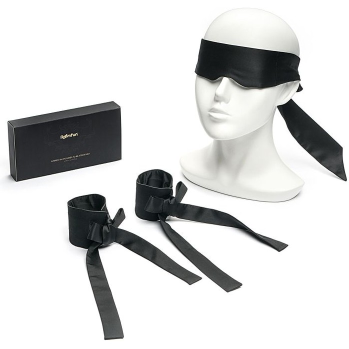 Набор для фиксации Romfun - маска на глаза и наручники. Фотография 5.