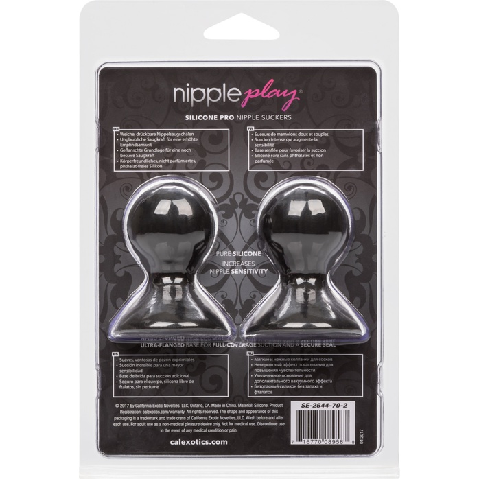 Чёрные насадки-присоски на соски Nipple Play Silicone Pro Nipple Suckers - Nipple Play. Фотография 5.