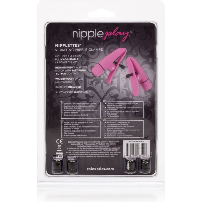Розовые зажимы на соски с вибрацией Nipple Play Nipplettes - Nipple Play. Фотография 6.