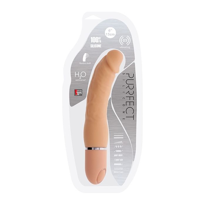 Телесный силиконовый вибратор-реалистик PURRFECT SILICONE BENDABLE 10FUNCTIONS - 15 см - Purrfect Silicone. Фотография 2.