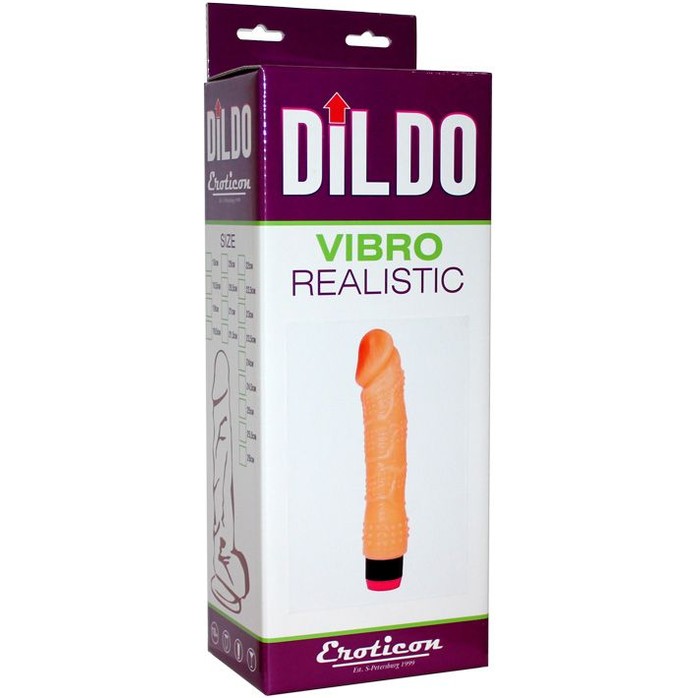 Телесный вибратор с пупырышками - 24 см. Фотография 2.