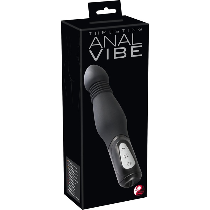 Чёрный анальный вибратор Thrusting Anal Vibe - 23,5 см - You2Toys. Фотография 7.