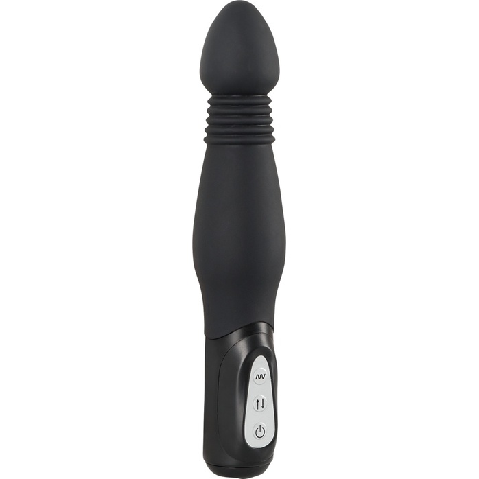 Чёрный анальный вибратор Thrusting Anal Vibe - 23,5 см - You2Toys