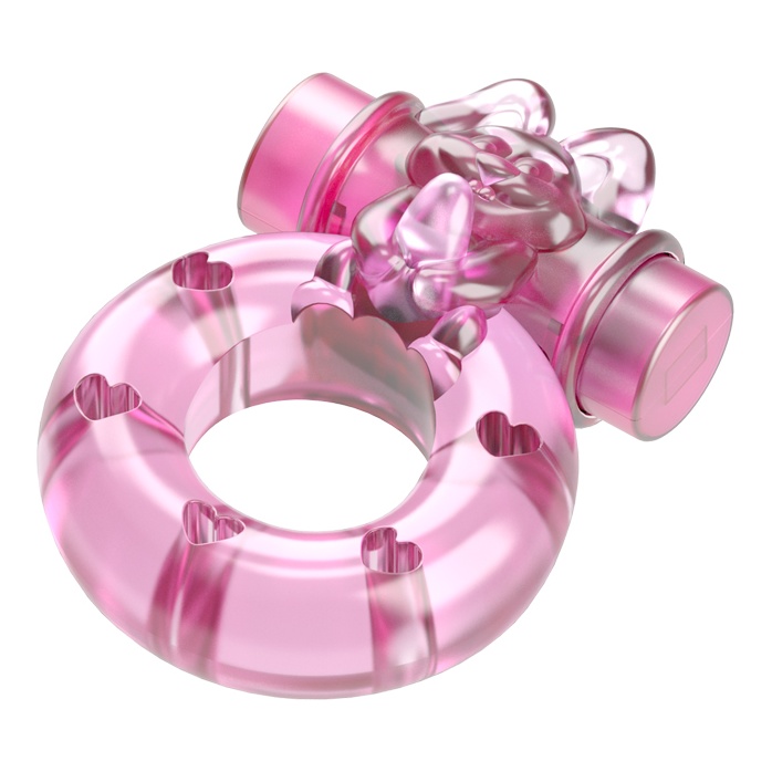 Розовое эрекционное кольцо с вибрацией Ring. Фотография 3.