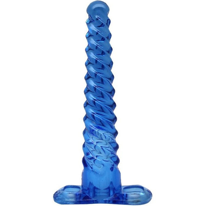 Синий спиралевидный анальный конус - 17 см