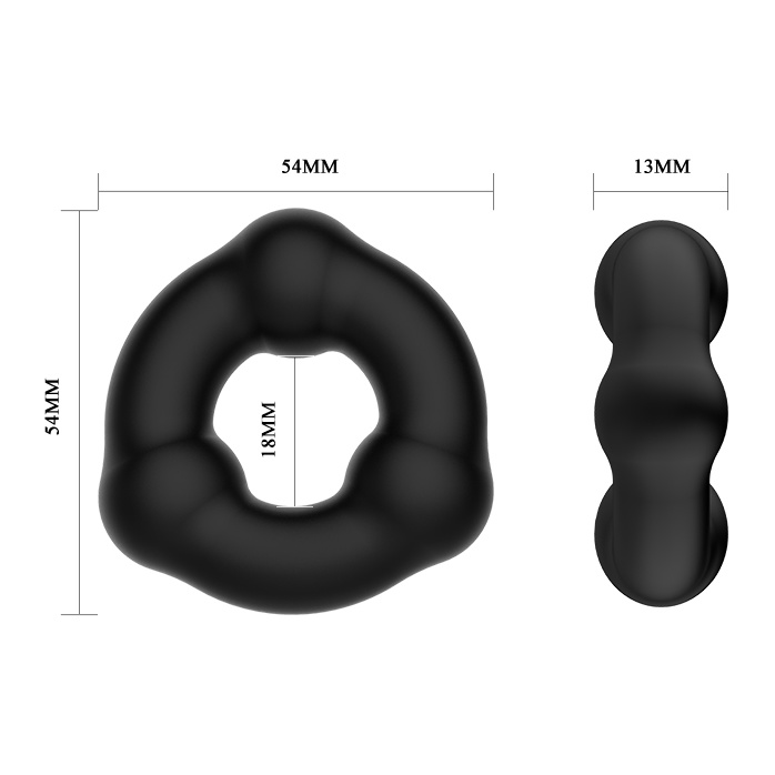 Черное эрекционное кольцо с 3 шариками - Crazy Bull. Фотография 4.