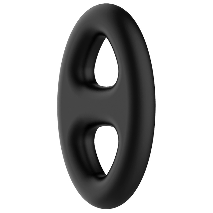 Чёрное эрекционное кольцо с петлёй для мошонки - Crazy Bull. Фотография 2.