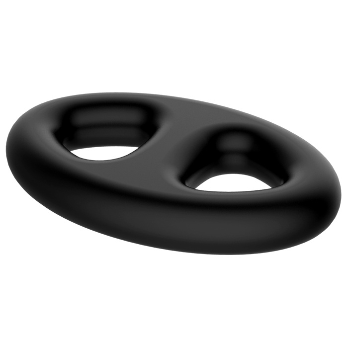 Чёрное эрекционное кольцо с петлёй для мошонки - Crazy Bull. Фотография 3.